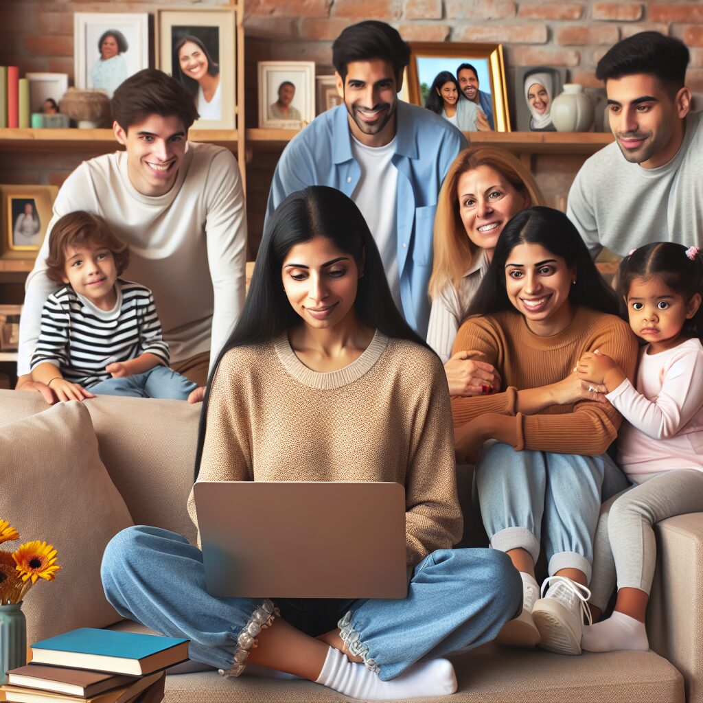 احساس بیهدفی زنان خانهدار: چالشها و راهکارها تصویری از یک زن خانهدار که توسط اعضای خانواده و گروههای اجتماعی حمایت میشود.