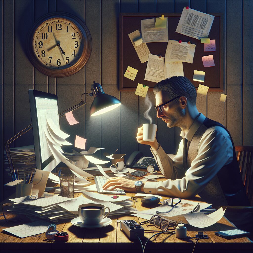 تأثیر ADHD و خواب بر کیفیت زندگی بزرگسالان تصویری از یک فرد بالغ که علائم مختلف ADHD را تجربه میکند.