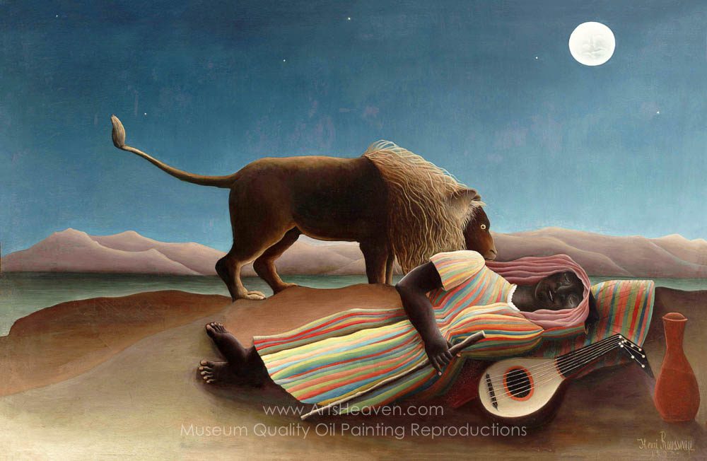تحلیل روانشناختی کولی خفته (The Sleeping Gypsy) اثر هانری روسو: تعلیق میان واقعیت و خیال Henri Rousseau The Sleeping Gypsy Painting Reproductions, Save 50 ...