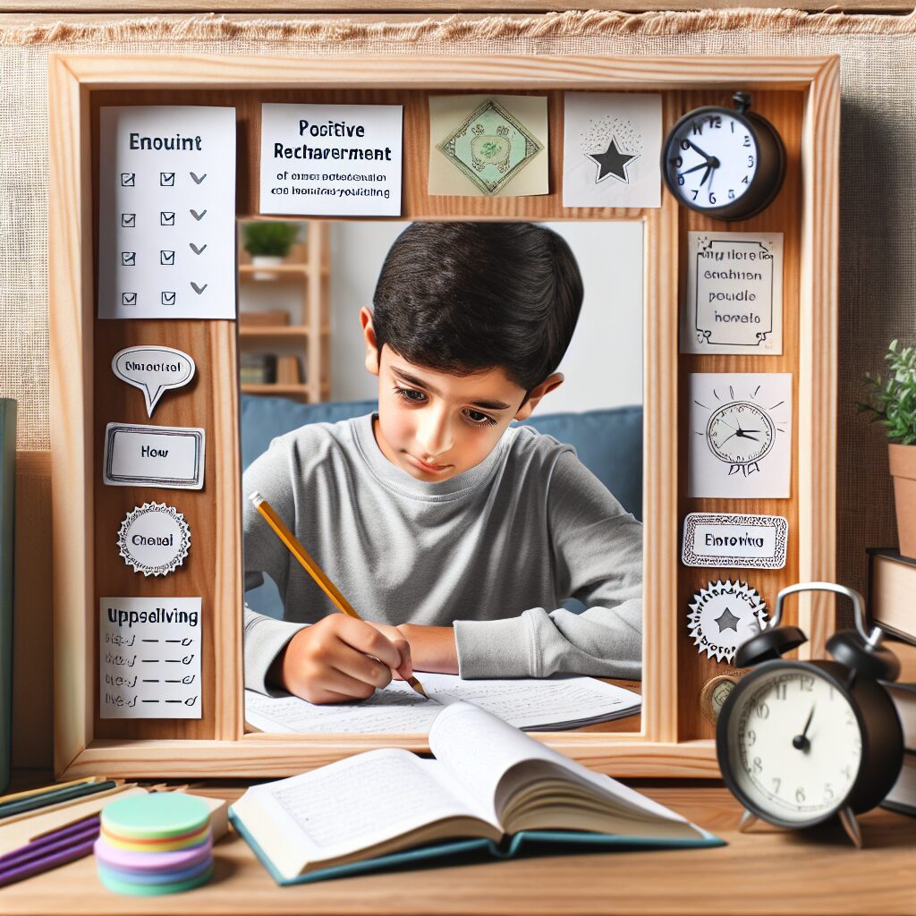 راهکارهای افزایش تمرکز برای کودکان مبتلا به اختلال نقص توجه و بیشفعالی (ADHD) تصویری از کودک که در حال مطالعه در محیطی آرام و سازمانیافته است و تکنیکهای تقویت مثبت به او انگیزه میدهد