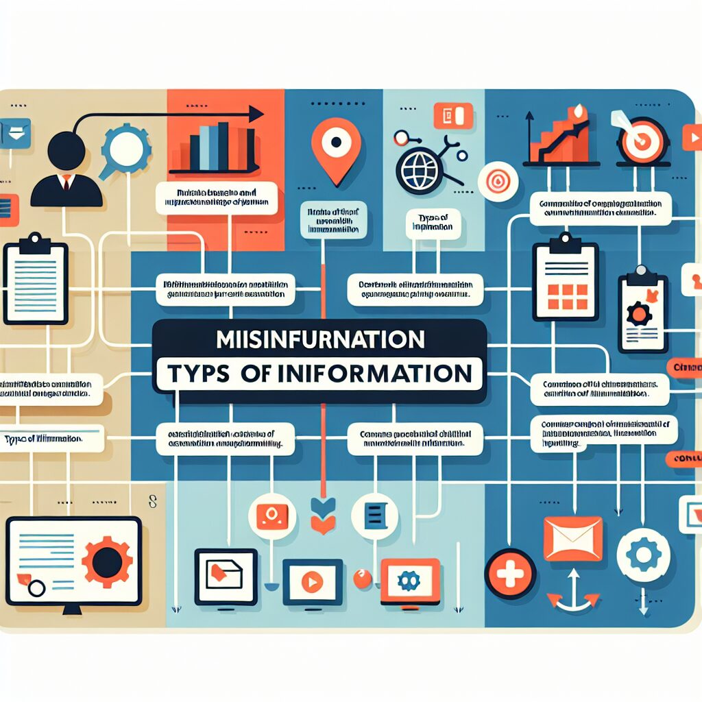 مقابله با اطلاعات نادرست: راهکارها و چالشها تصویری از نموداری که اطلاعات نادرست و انواع مختلف آن را نشان میدهد
