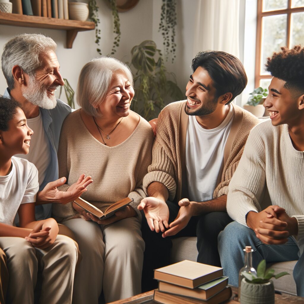 راههای کاهش استرس خانواده در مواجهه با چالشها تصویری از یک خانواده که پذیرش و سازگاری را تجربه میکنند.