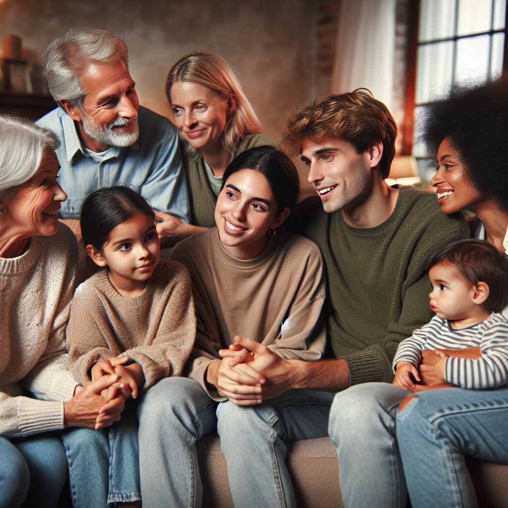 روشهای حمایت خانواده در درمان اعتیاد های رفتاری یک خانواده در حال گفتوگو با هم در یک محیط گرم و دوستانه