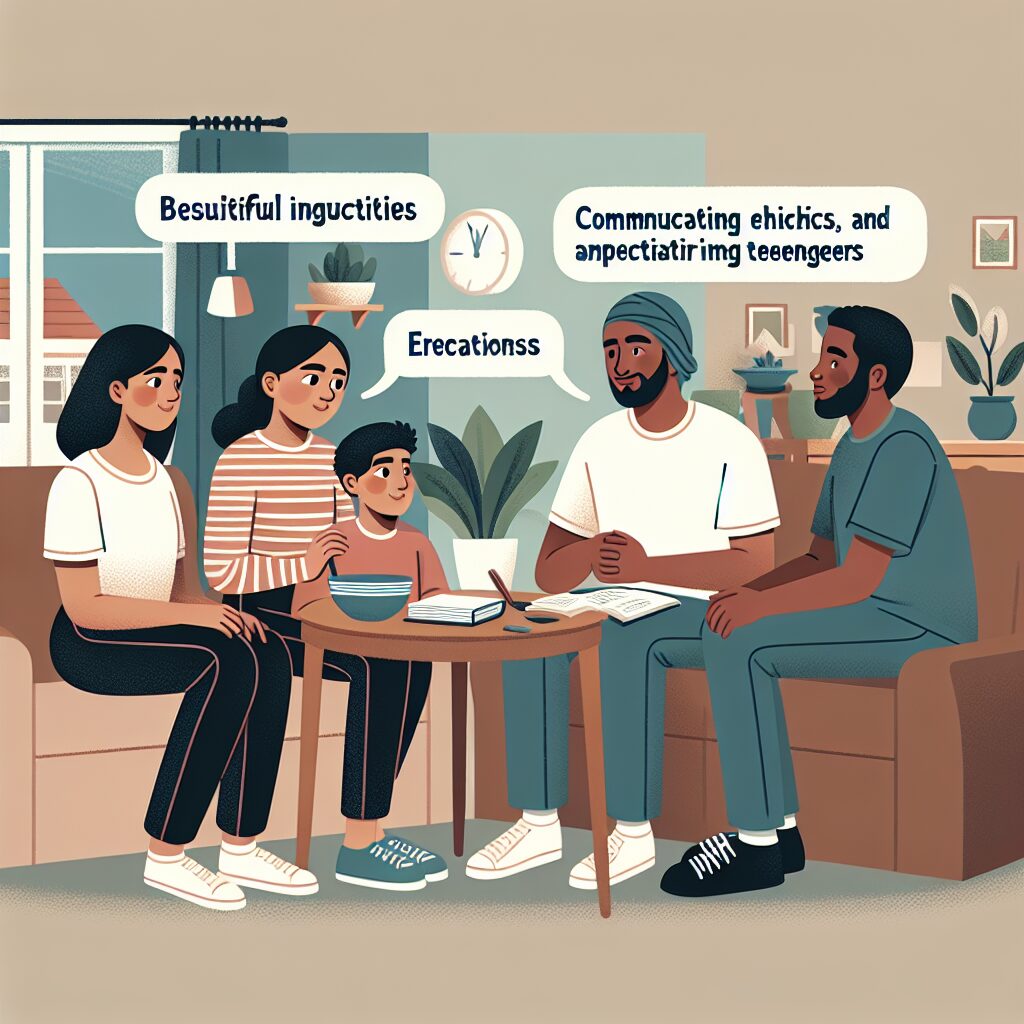 شناخت و مدیریت خواستههای ناسالم نوجوانان تصویری از والدین که با نوجوانان خود در حال صحبت و انجام فعالیت های سالم هستند