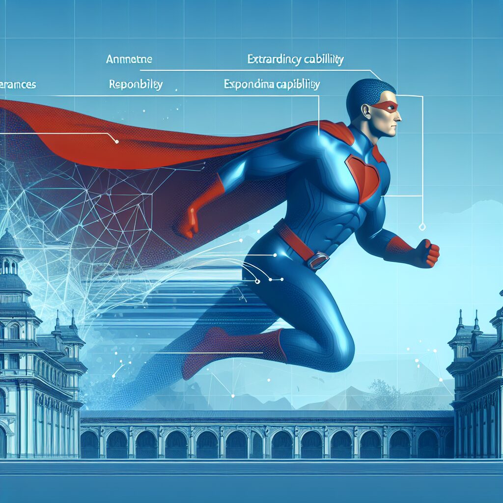 پیشگیری و مدیریت سندروم سوپرمن: راهکارها و اثرات تصویری از فردی در حال پرواز با شنل قرمز و لباس آبی در قرن بیستم