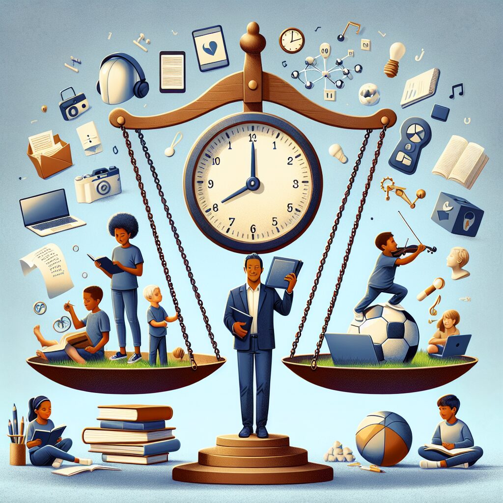 پیشگیری و مدیریت سندروم سوپرمن: راهکارها و اثرات تصویری از یک تعادل بین زندگی و کار با نمادهایی از فرهنگ تعادل.