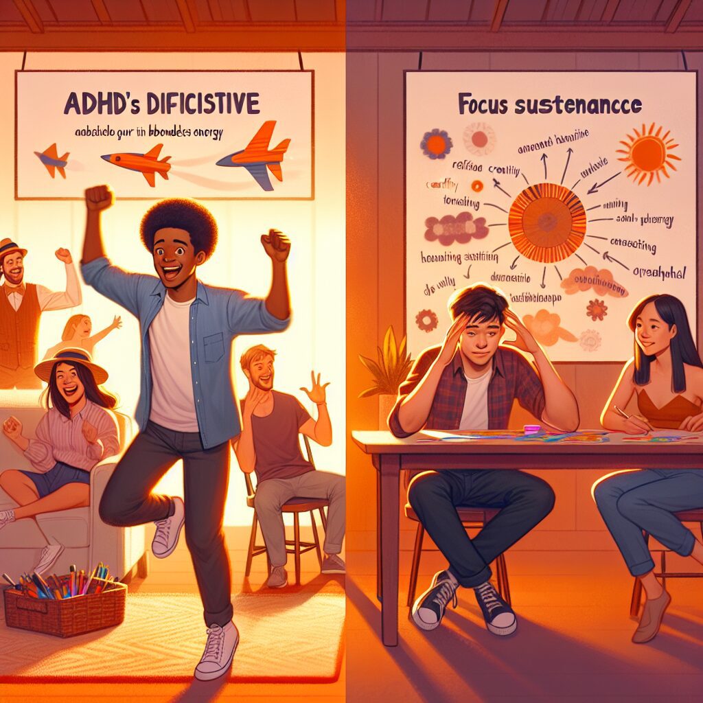 تاثیرات عدم تمرکز در روابط عاشقانه: فرصتها و چالشها تصویری که جنبههای مختلف تاثیر ADHD بر روابط را نشان میدهد.