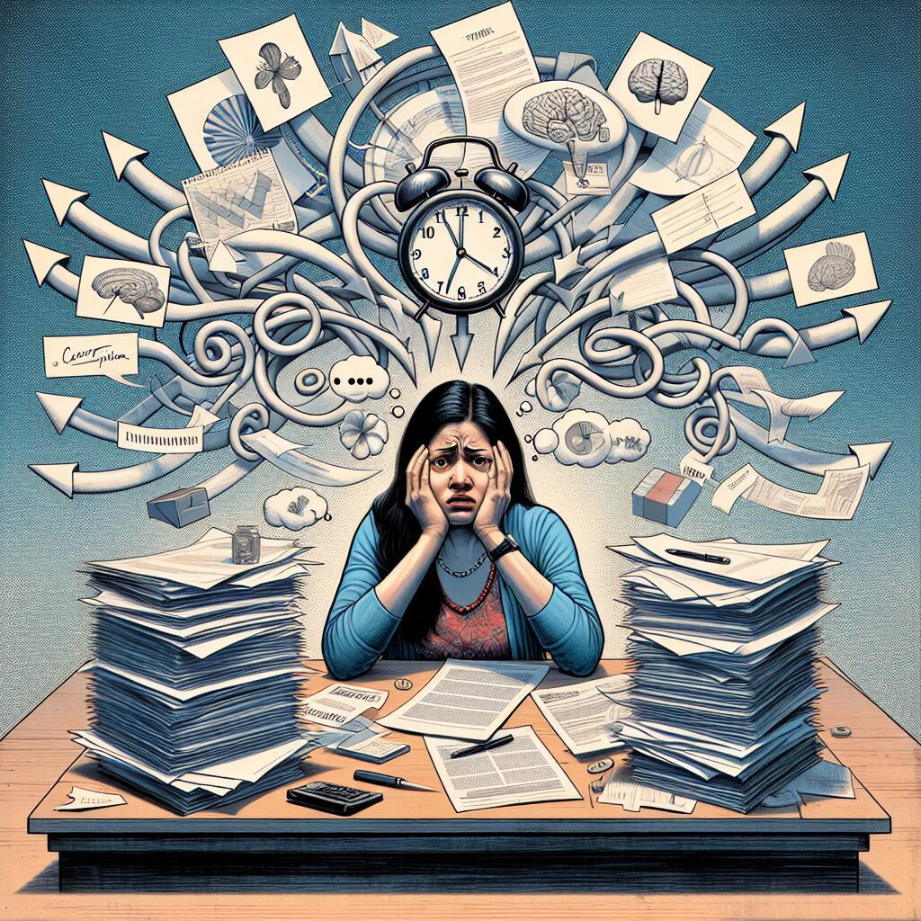 راهبردهای تصمیمگیری تصویری از یک فرد که تصمیمگیری میکند در حالی که تحت استرس و فشار زمانی قرار دارد.