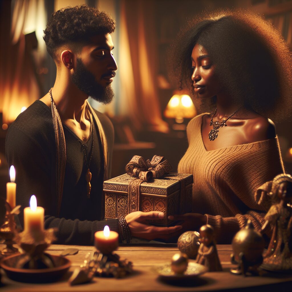 درک و مقابله با بمباران عشق: از تعریف تا بازیابی یک تصویر از صحنهای عاشقانه که در آن فردی در حال هدیه دادن گرانقیمت به دیگری است.