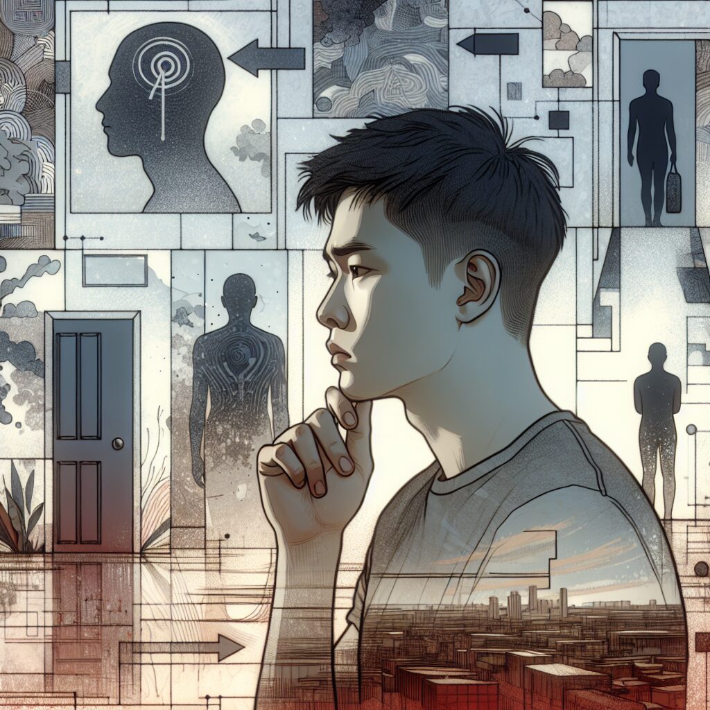 ترس از موفقیت: تعریف، نشانهها و راهکارها تصویری از فردی که از موفقیت ترس دارد و تحت تأثیر این ترس در روابط اجتماعی و رشد شخصی و حرفهای با مشکلات روانی و عاطفی مواجه شده است.