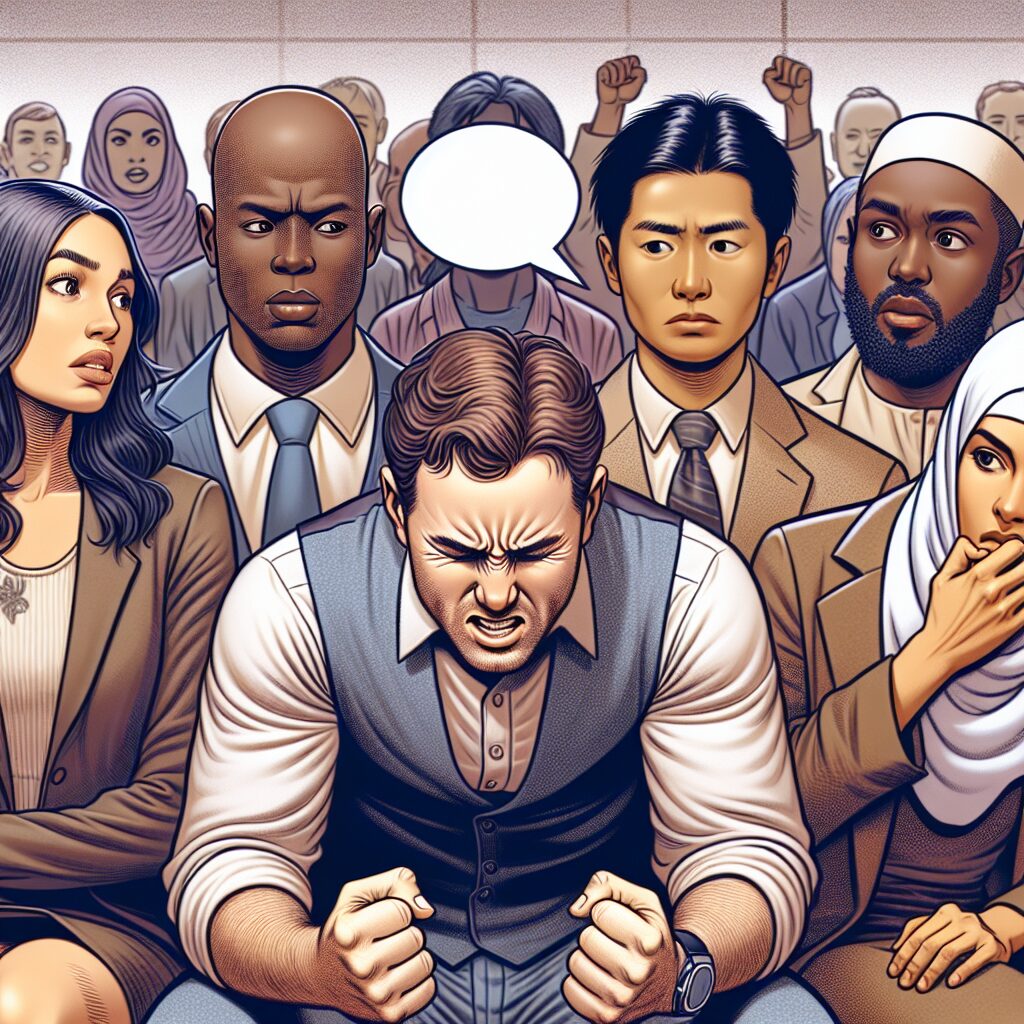 نقش و کاربردهای اصل سازگاری در زندگی تصویری از افراد در یک گردهمایی اجتماعی، یکی از آنها به وضوح تحت فشار قرار گرفته، در حالی که دیگران با آرامش رفتار میکنند