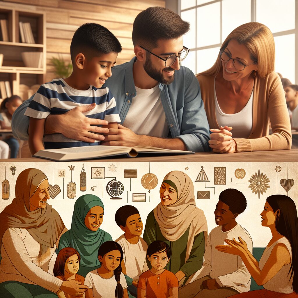 شناخت و مدیریت ترس از شکست پنهانی تصویری از خانواده و معلم در حال گفتگو برای کاهش ترس از شکست