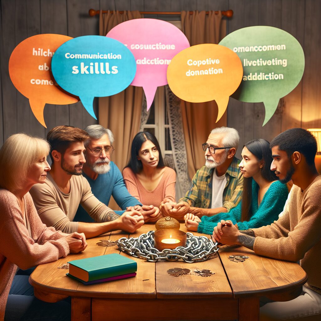 تاثیر اعتیاد بر خانواده: راهکارها و پیشگیری تصویری از خانوادهای در حال بهبود رابطهشان پس از ترک اعتیاد یکی از اعضا.