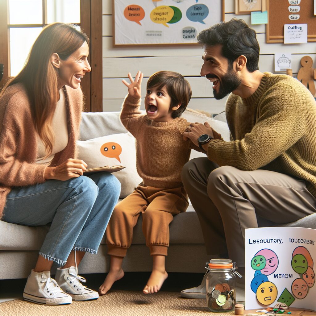 استفاده از انرژی اختلال نقص توجه و بیشفعالی (ADHD) در کودکان: راهکارها و پشتیبانیها تصویری از والدین که در حال ارتباط موثر و شنیدن فعال صحبتهای کودک خود هستند.