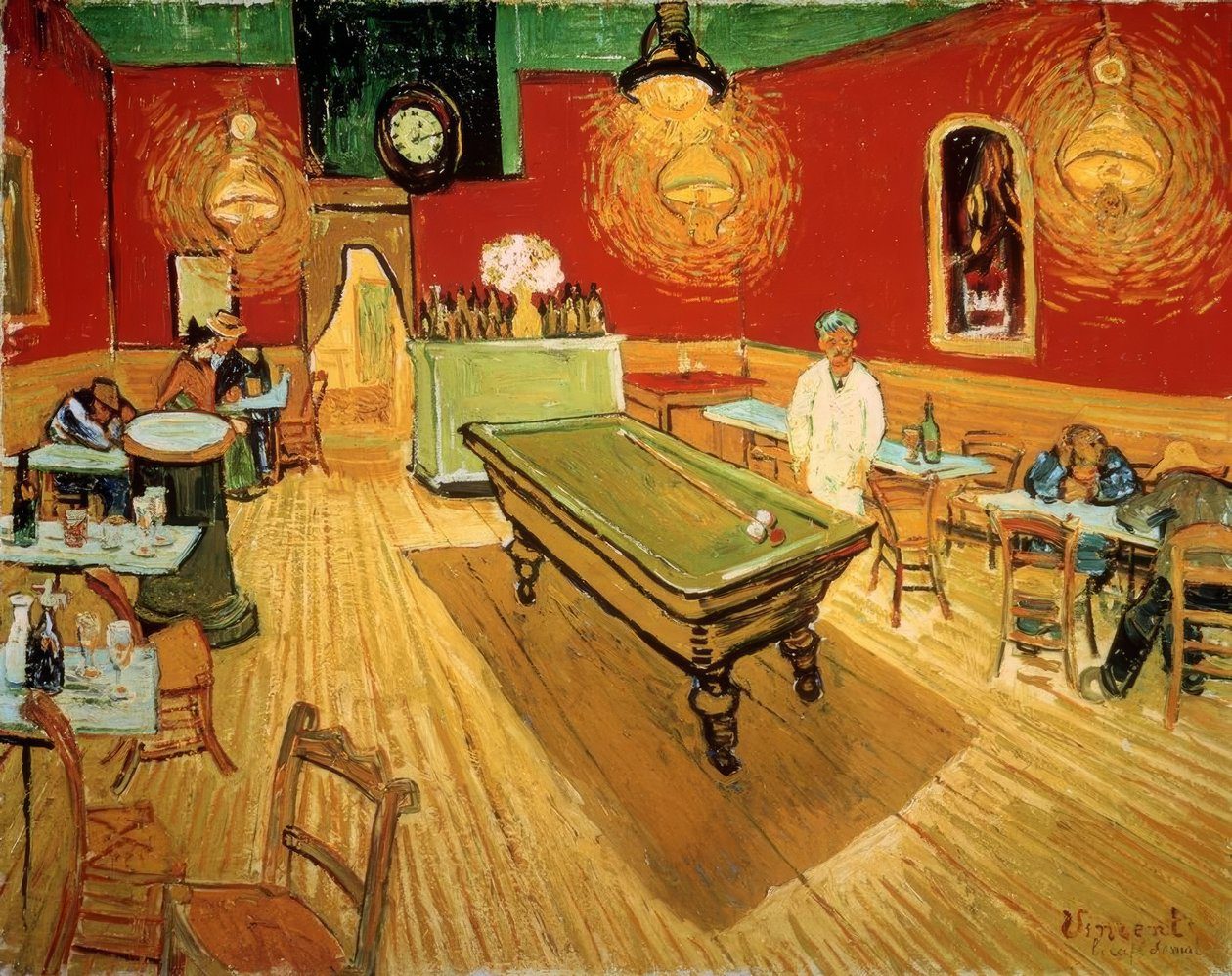 تحلیل روانشناختی نقاشی «کافه شبانه» (Le Café de nuit) اثر وینسنت ون گوگ: رنگ‌ها و روان