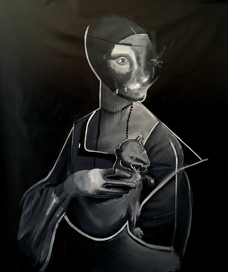 Lady With an Ermine Painting by Oscar Nin | Saatchi Art