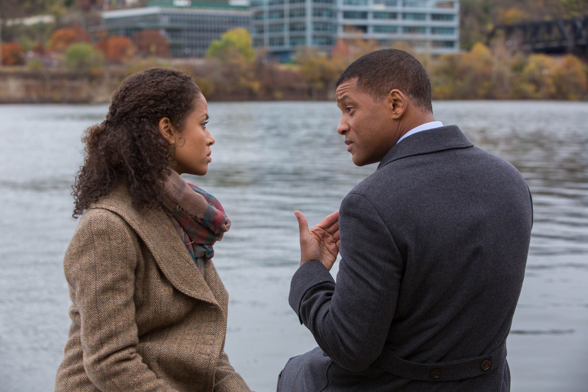 Will Smith and Gugu Mbatha-Raw in Concussion (2015)