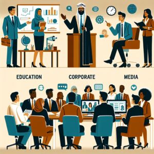 نمود تصویری از اصل اقتدار در جنبه‌های مختلف جامعه، از جمله محیط‌های آموزشی و کاری