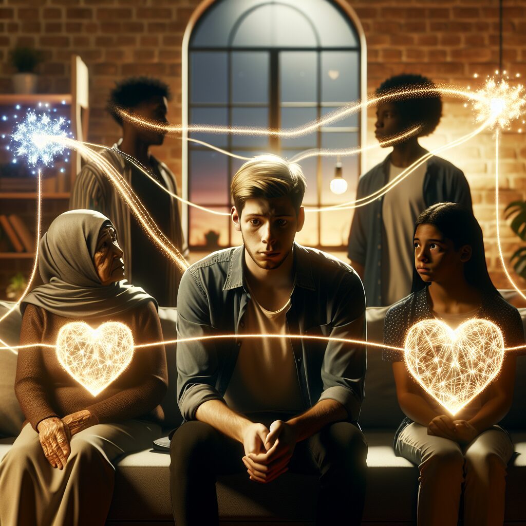 تصویر فردی که به طور نمادین به خانواده وابسته است