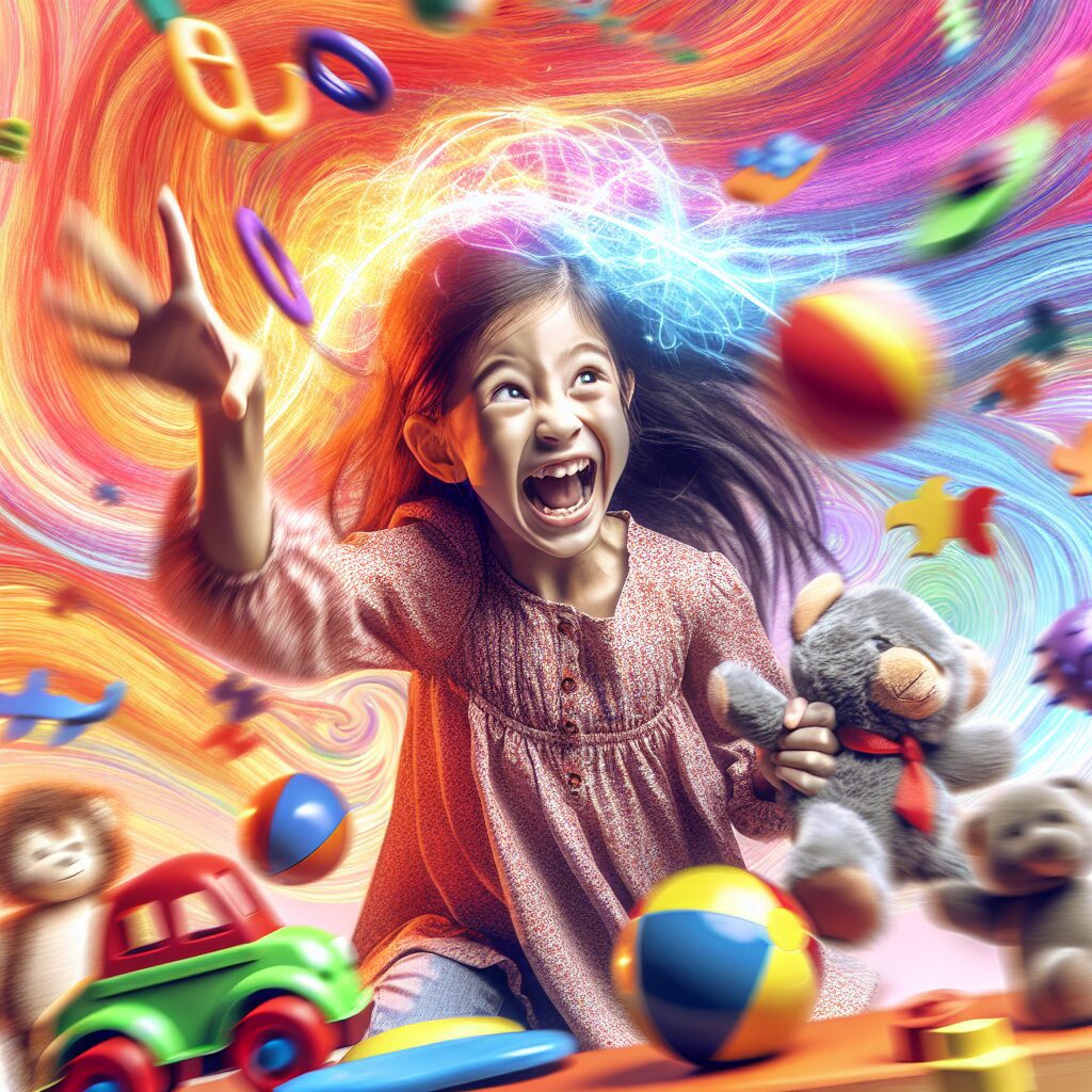 تصویری از یک کودک در حال بازی با انرژی زیاد، نمادی از ویژگی‌های ADHD