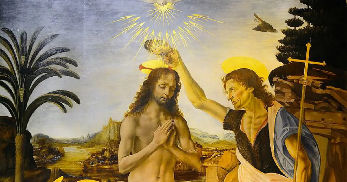 تحلیل روانشناختی تعمید مسیح (The Baptism of Christ) اثر آندریا دل وروکّیو: نمادگرایی و معنویت