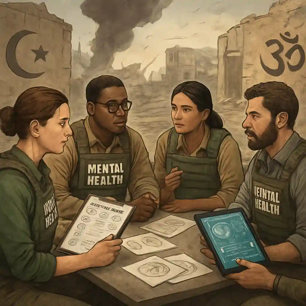 مفهوم و اهمیت تریاژ سلامت روان در بحران تصویری از تیمهای سلامت روان در حال اجرا و آموزش تخصصی با ابزارها و چالشهای محیطی