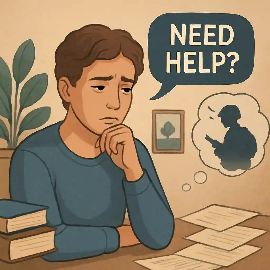 کابوس جنگ: دلایل، نشانهها و راههای مقابله تصویر متفکری در حال بررسی نشانهها و نیاز به کمک حرفهای