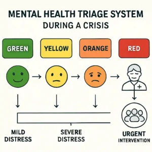 نمایش بصری از سیستم کدگذاری رنگی تریاژ سلامت روان
