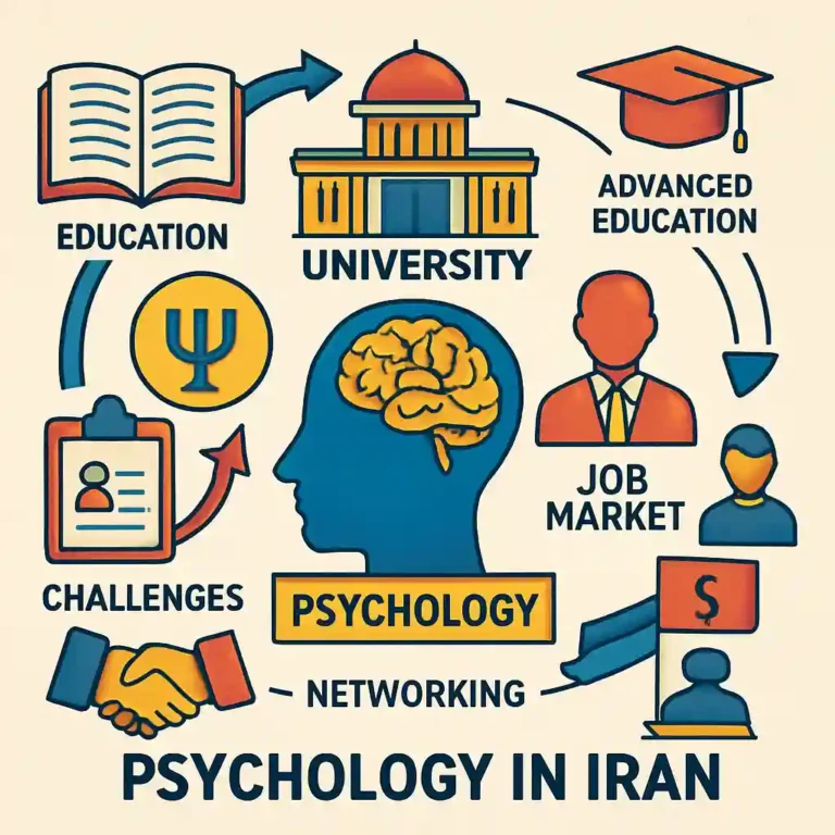 تصویری از مسیر تحصیلی و شغلی رشته روانشناسی با تاکید بر بازار کار در ایران.