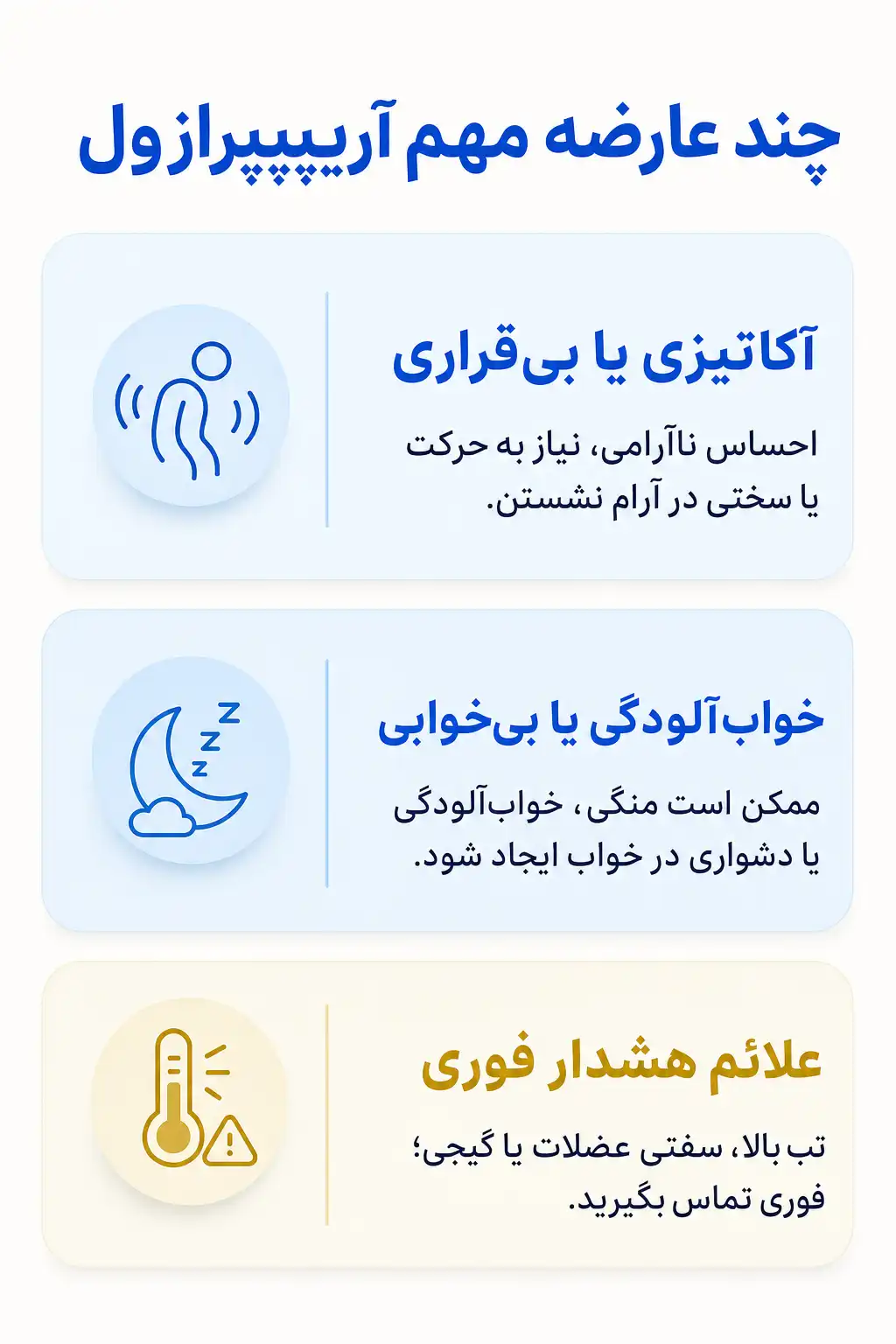 اینفوگرافیک عوارض جانبی مهم آریپیپرازول