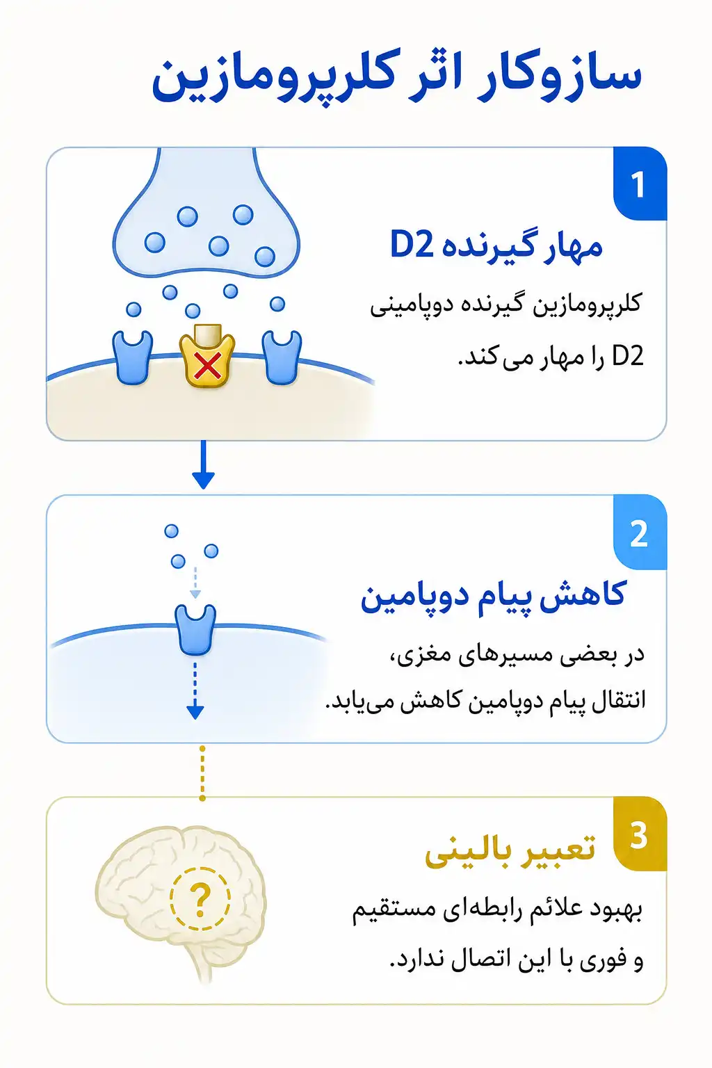 اینفوگرافیک مکانیسم اثر و فارماکودینامیککلرپرومازین