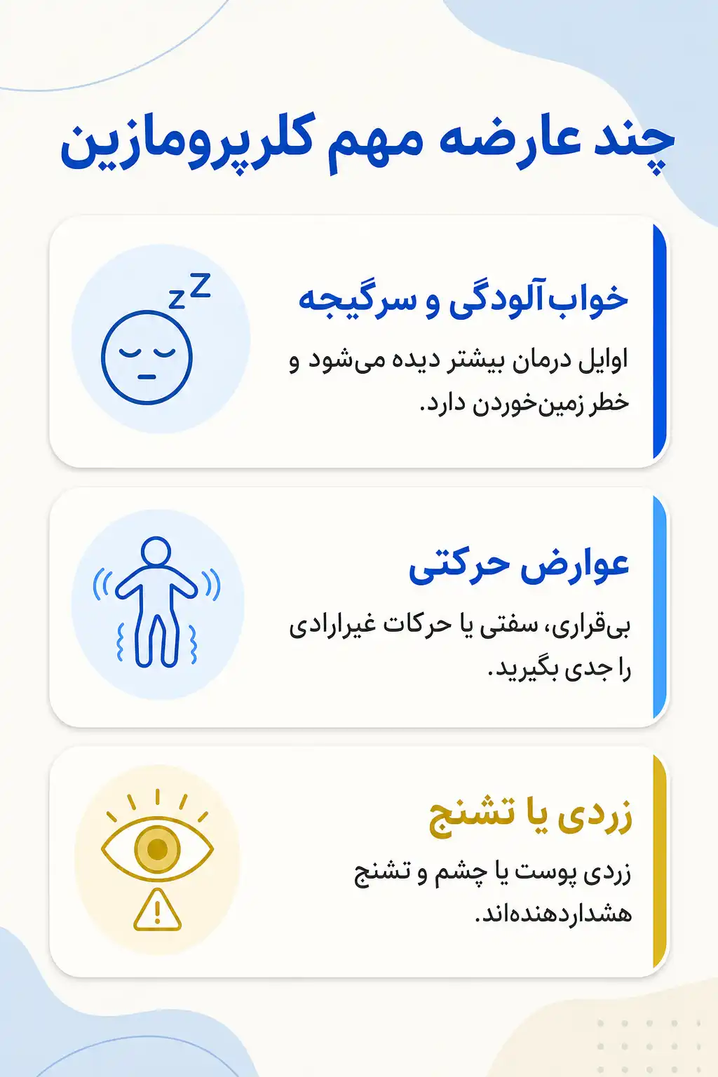 اینفوگرافیک عوارض جانبی مهم کلرپرومازین
