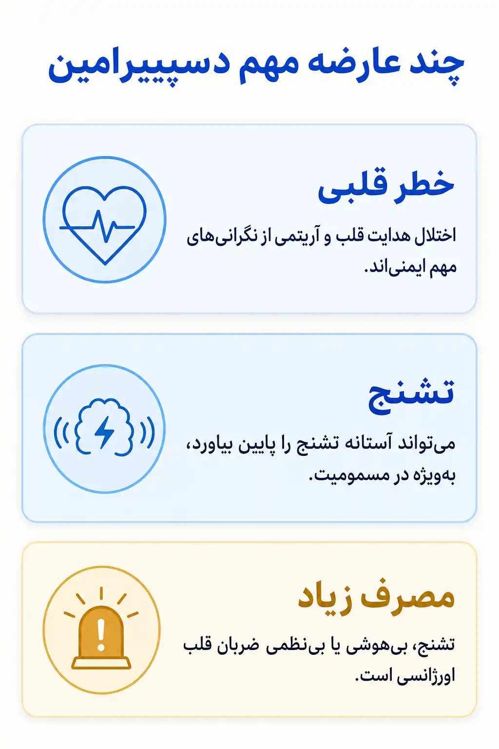 اینفوگرافیک عوارض جانبی مهم دسیپیرامین