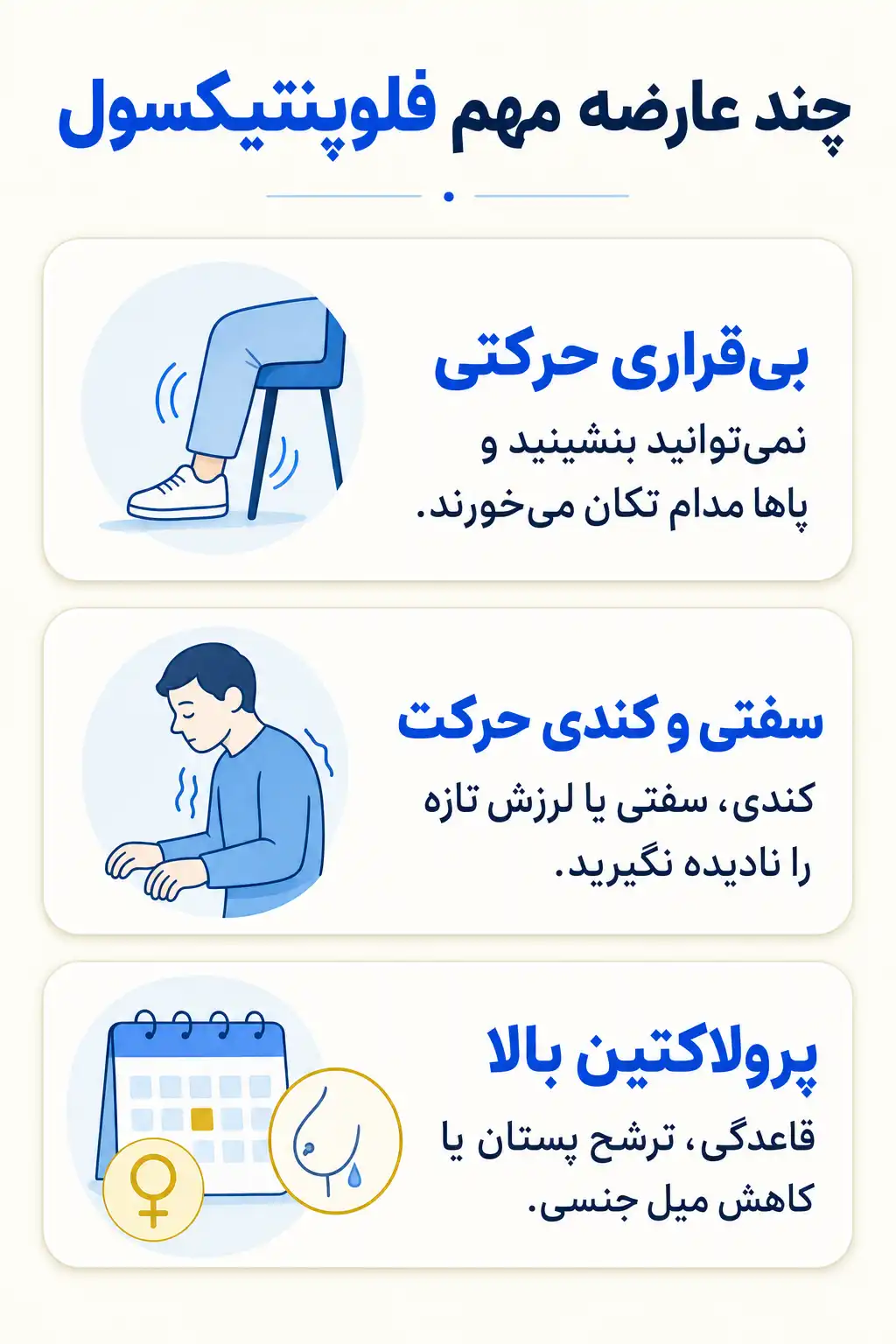 اینفوگرافیک عوارض جانبی مهم فلوپنتیکسول