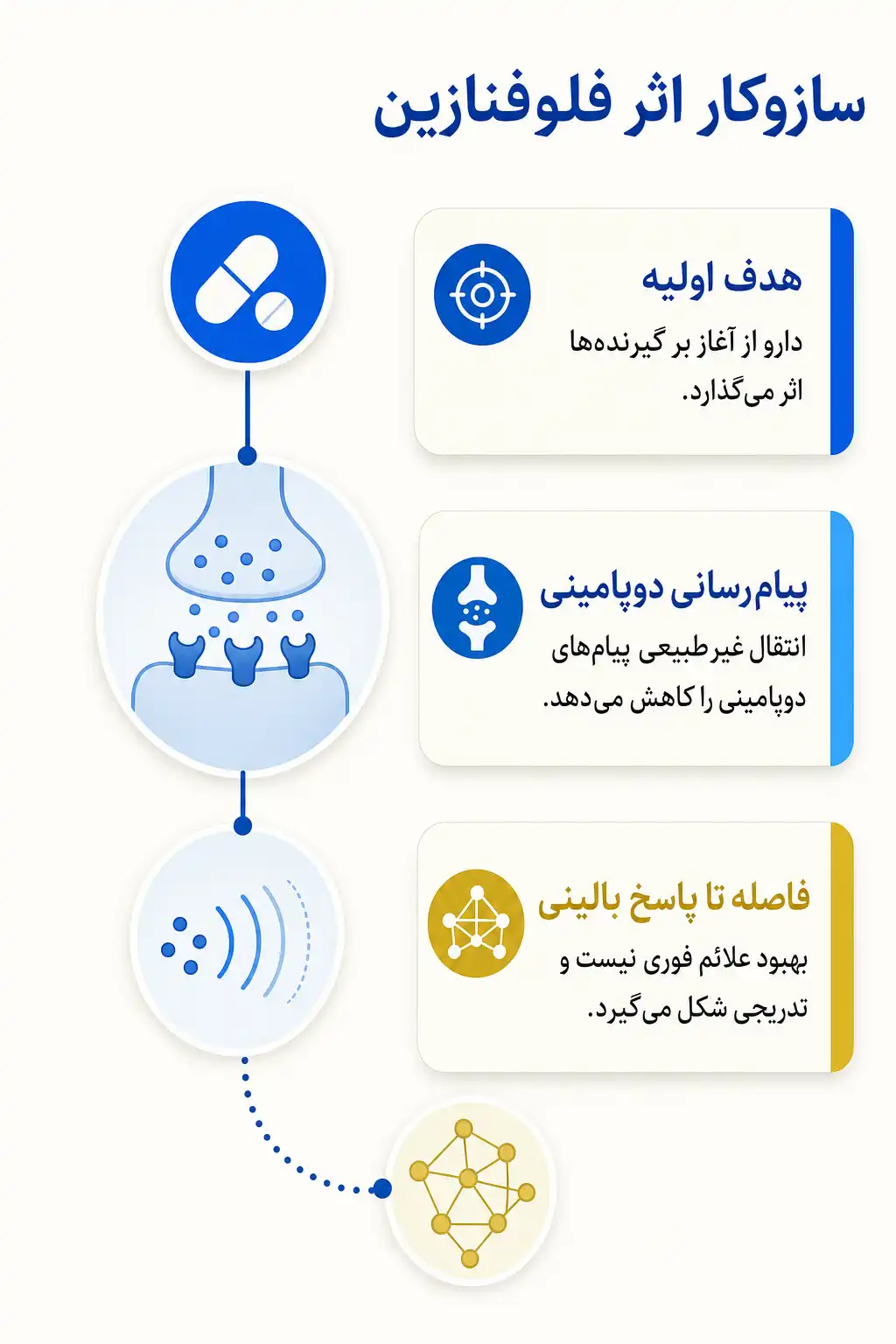 اینفوگرافیک مکانیسم اثر و فارماکودینامیکفلوفنازین