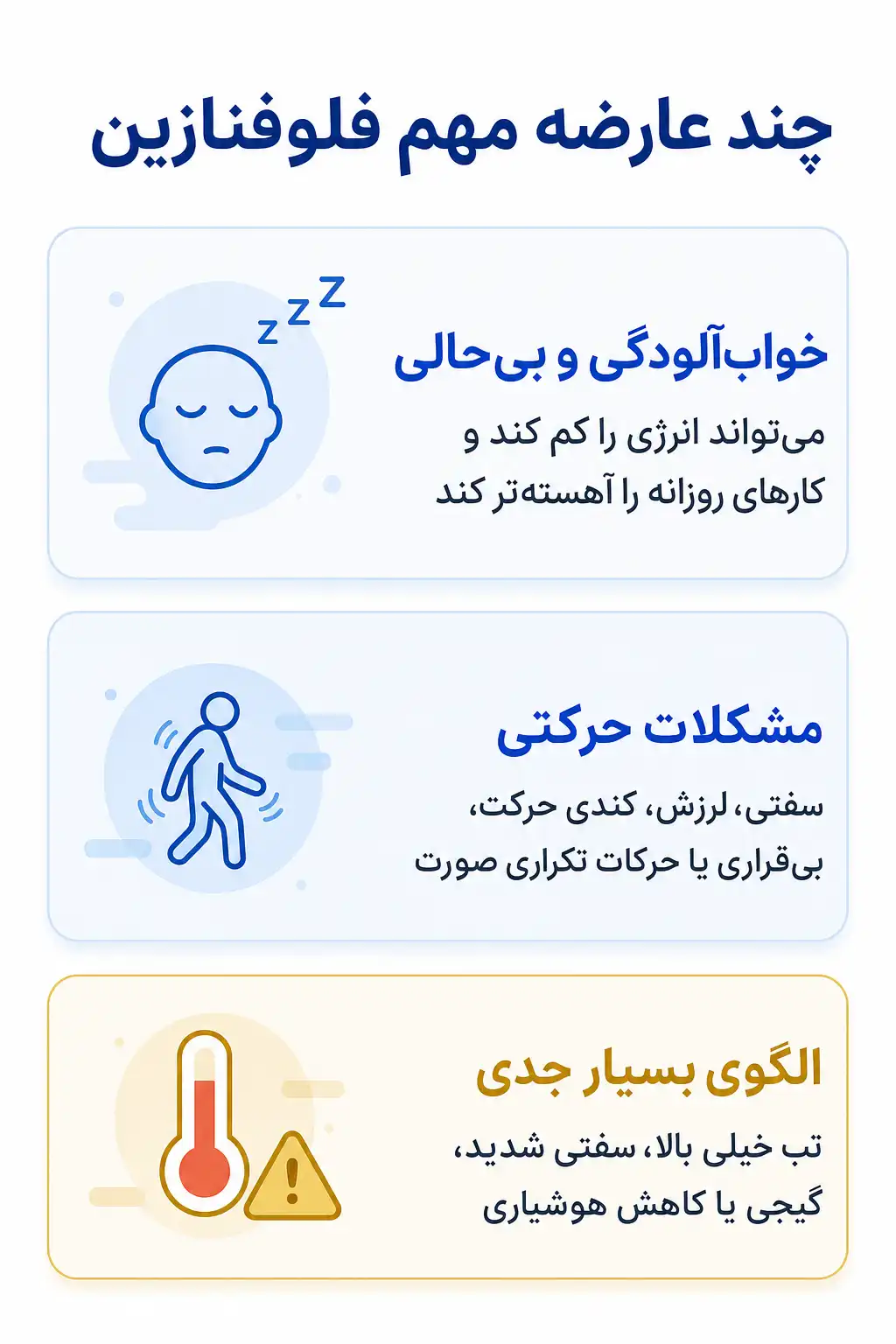 اینفوگرافیک عوارض جانبی مهم فلوفنازین