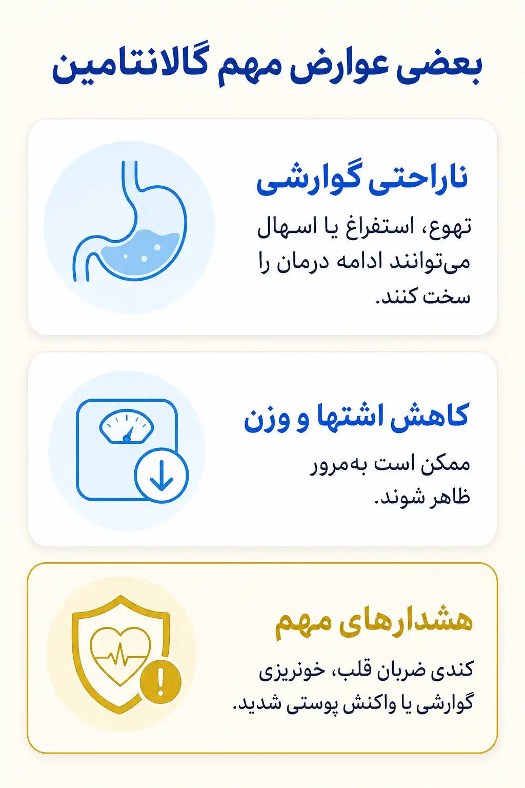 اینفوگرافیک عوارض جانبی مهم گالانتامین