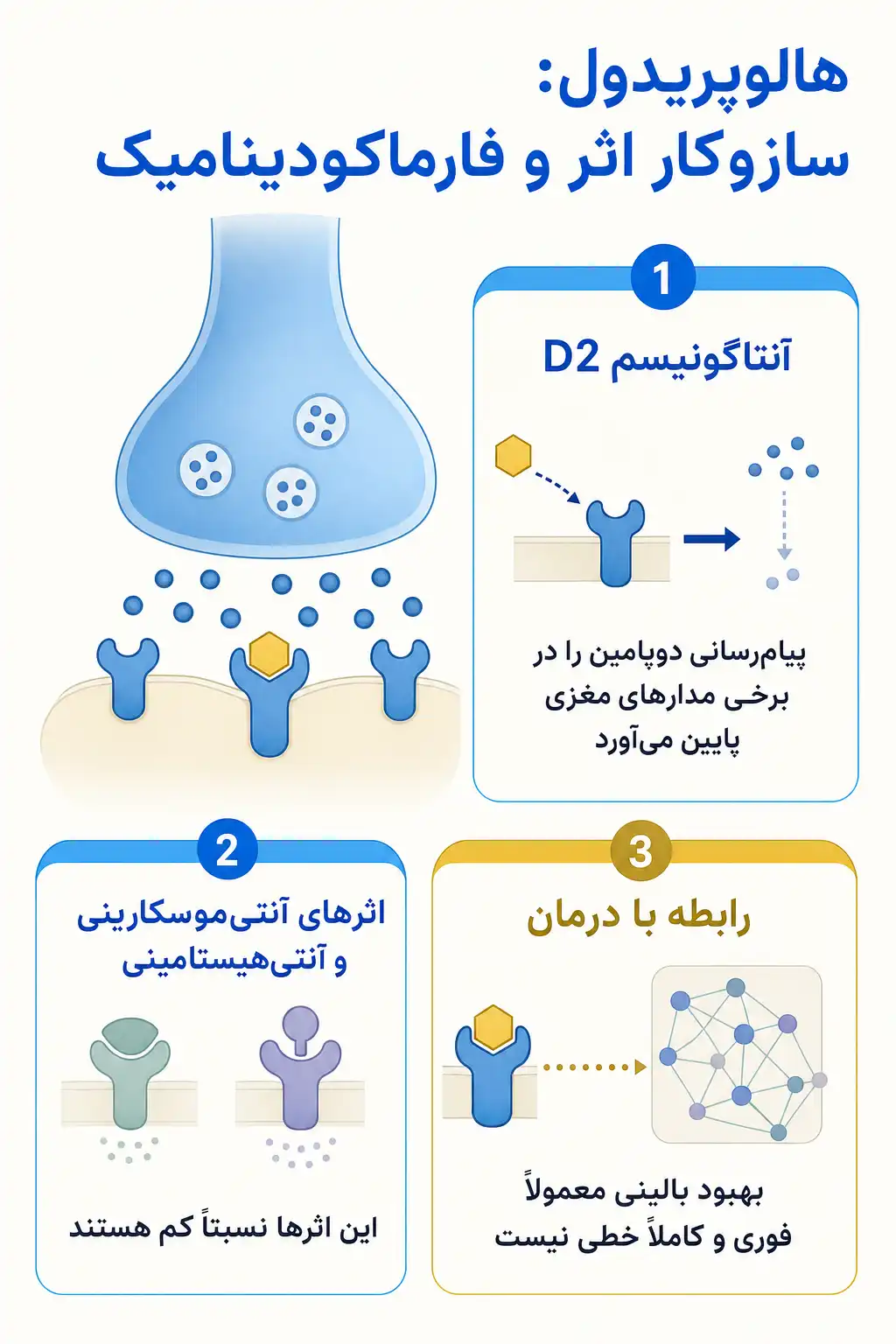 اینفوگرافیک مکانیسم اثر و فارماکودینامیکهالوپریدول