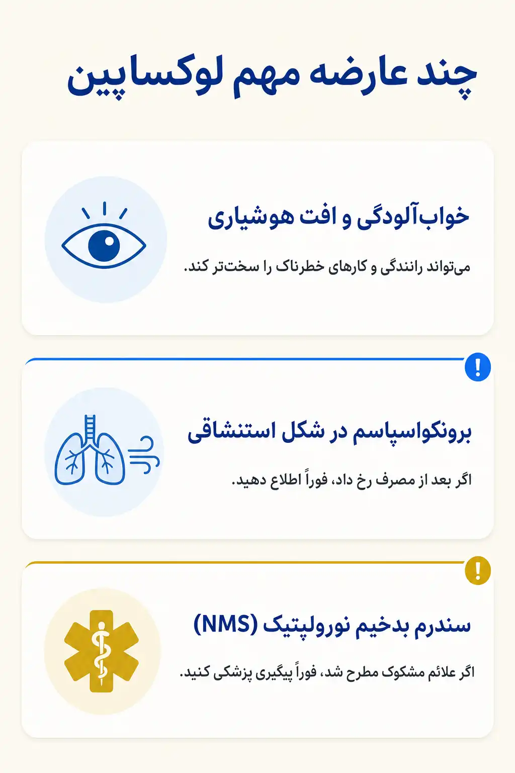 اینفوگرافیک عوارض جانبی مهم لوکساپین