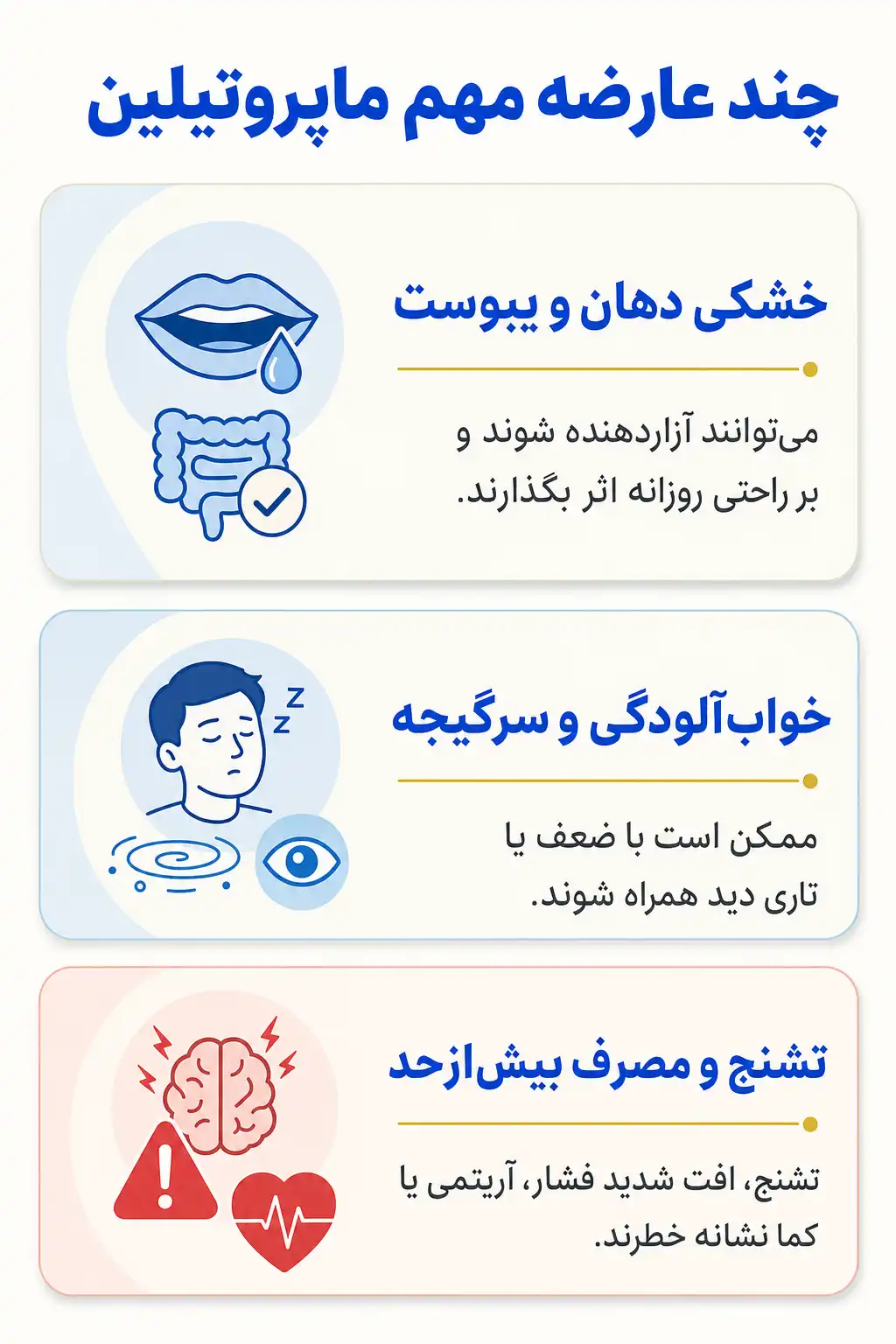 اینفوگرافیک عوارض جانبی مهم ماپروتیلین