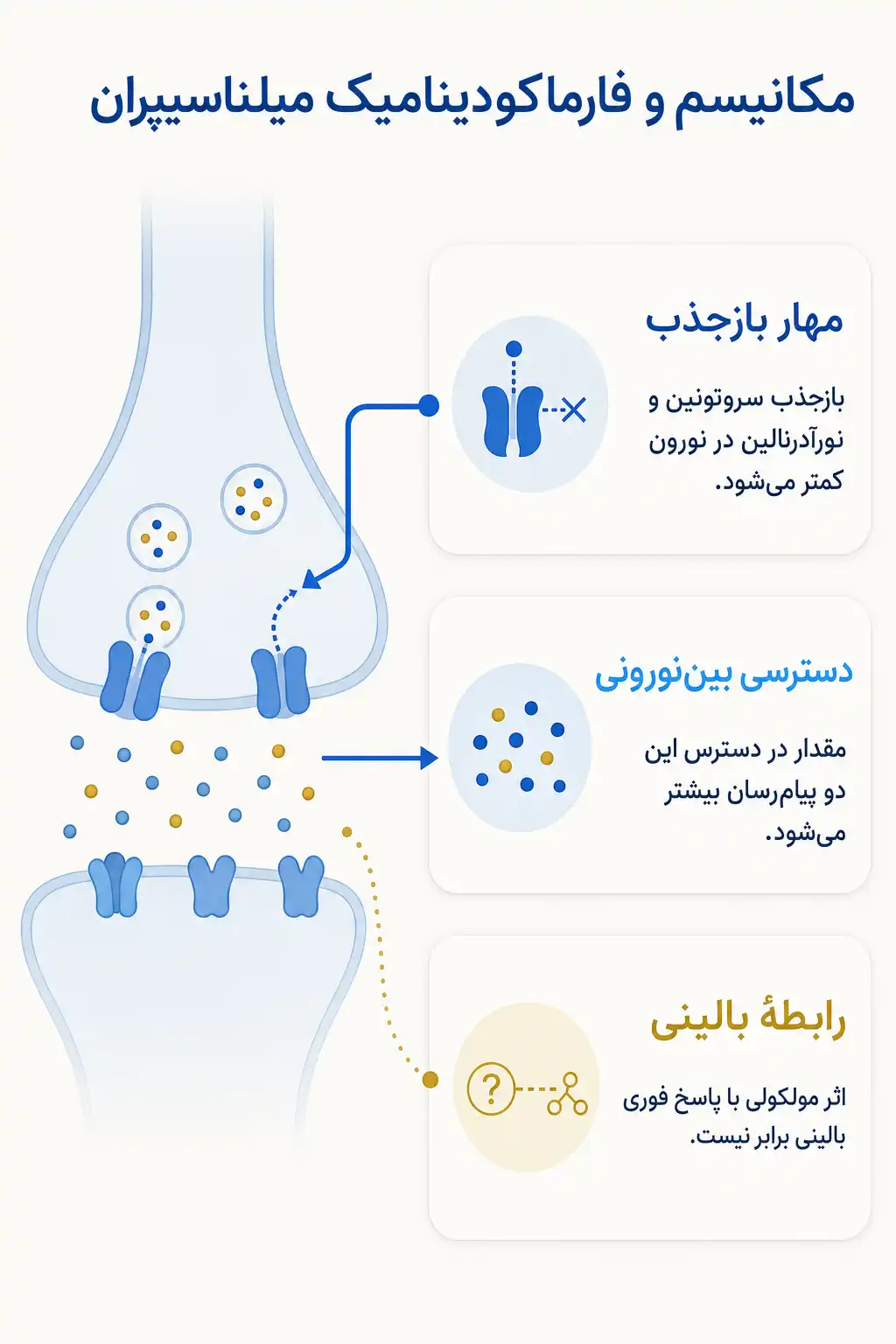 اینفوگرافیک مکانیسم اثر و فارماکودینامیکمیلناسیپران