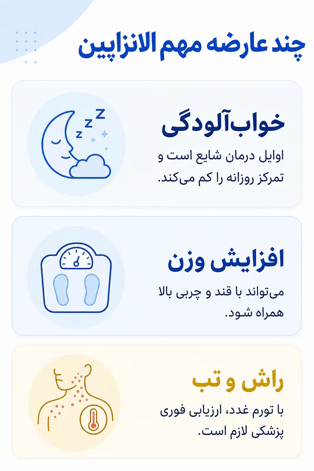 اینفوگرافیک عوارض جانبی مهم الانزاپین