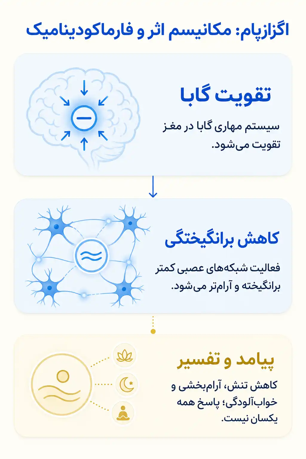 اینفوگرافیک مکانیسم اثر و فارماکودینامیکاگزازپام