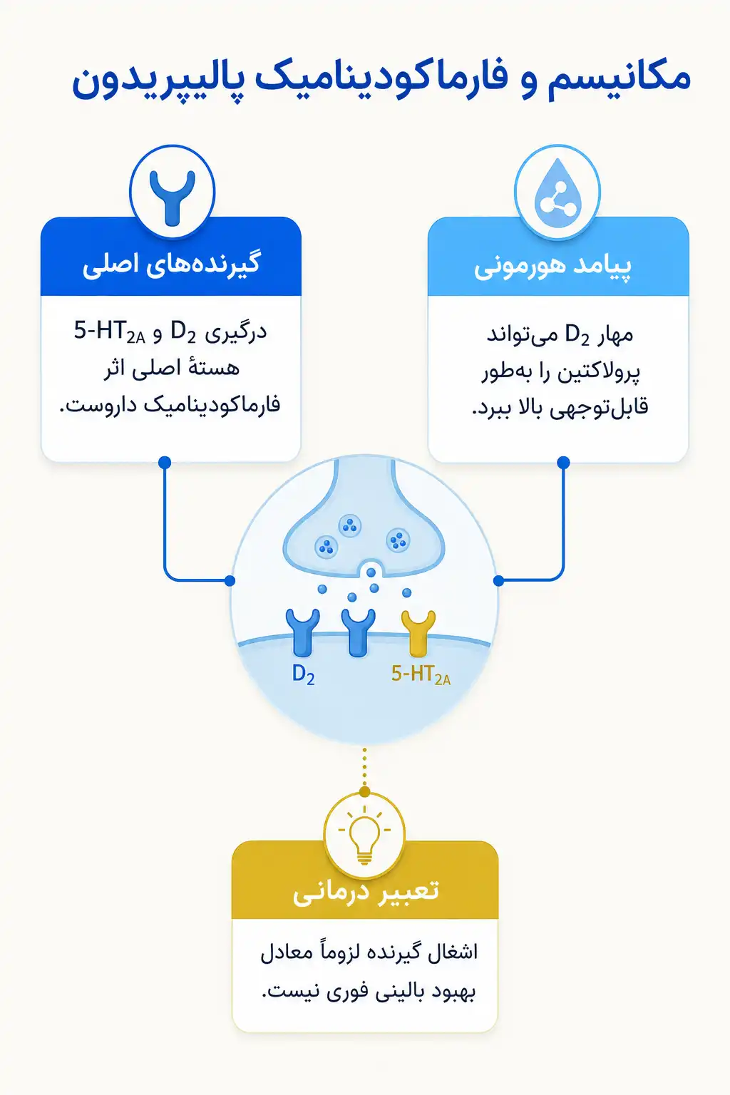 اینفوگرافیک مکانیسم اثر و فارماکودینامیکپالیپریدون