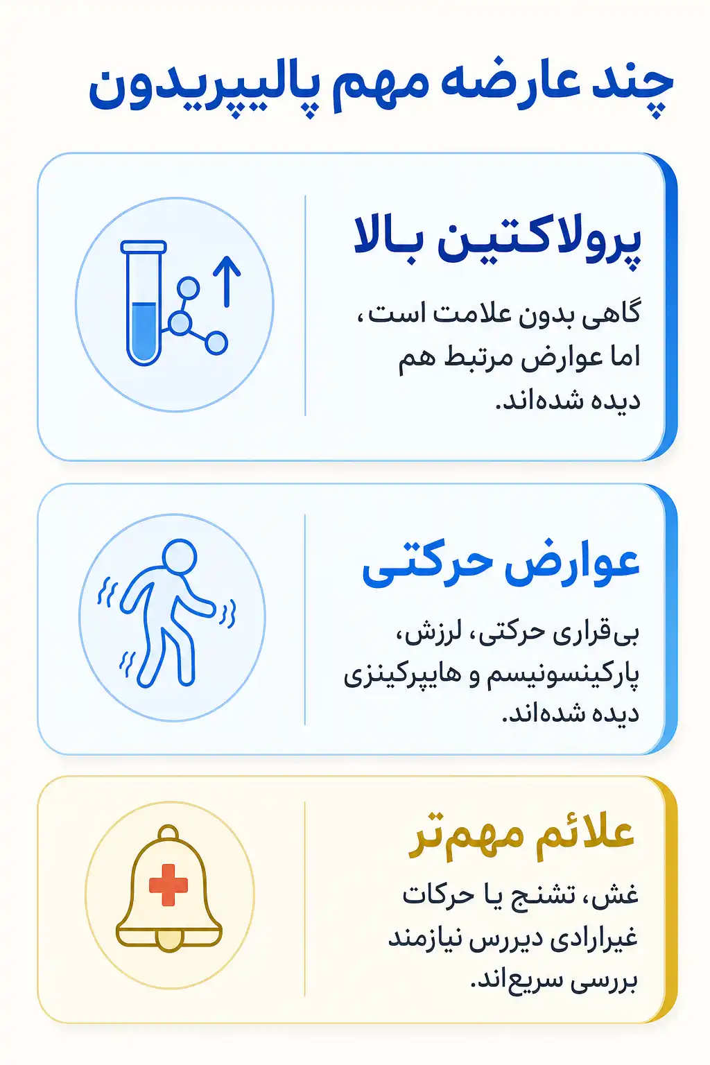 اینفوگرافیک عوارض جانبی مهم پالیپریدون