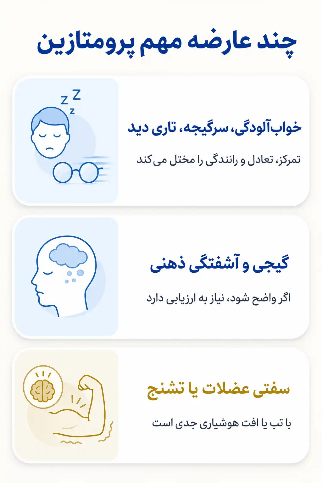اینفوگرافیک عوارض جانبی مهم پرومتازین