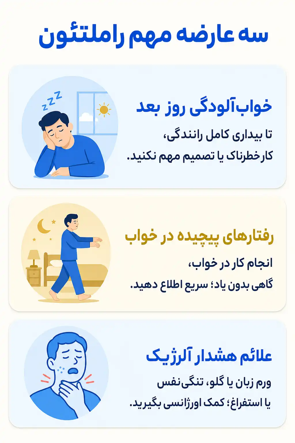 اینفوگرافیک عوارض جانبی مهم راملتئون