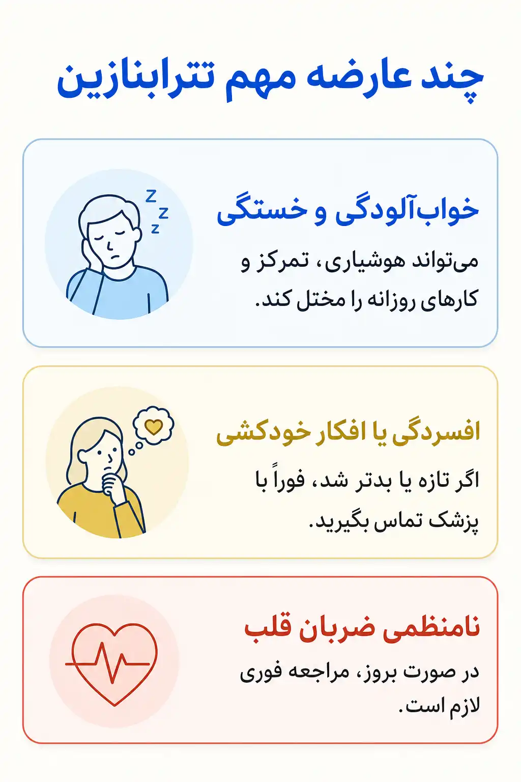 اینفوگرافیک عوارض جانبی مهم تترابنازین