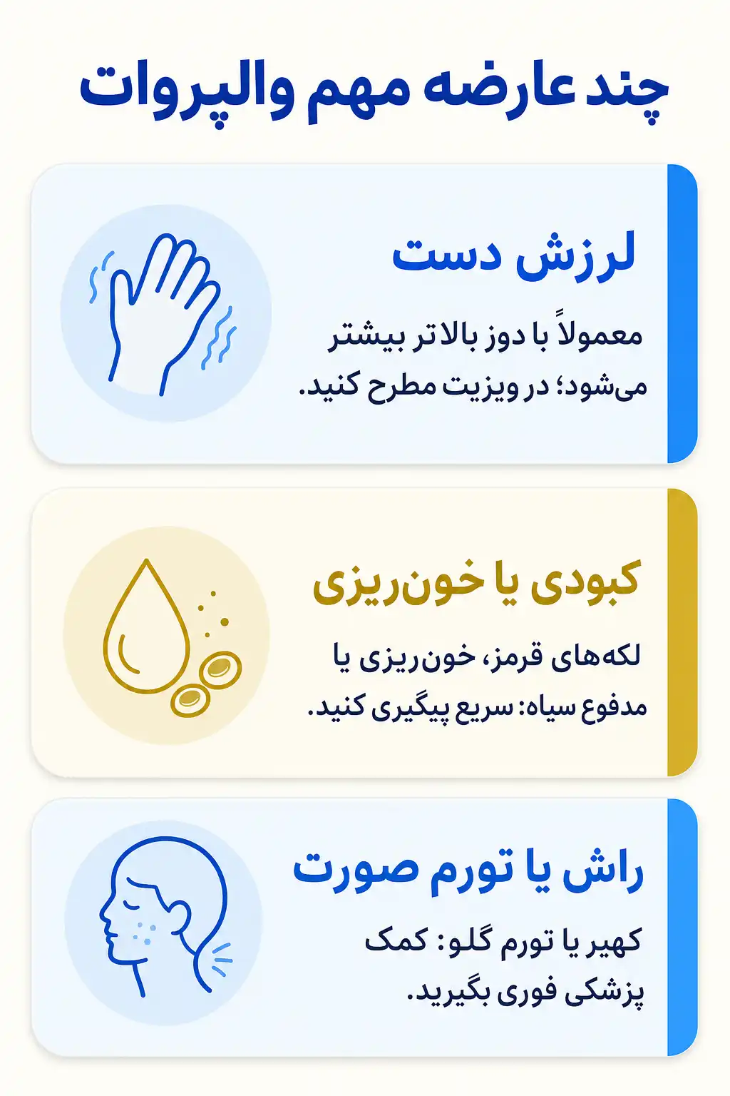 اینفوگرافیک عوارض جانبی مهم والپروات