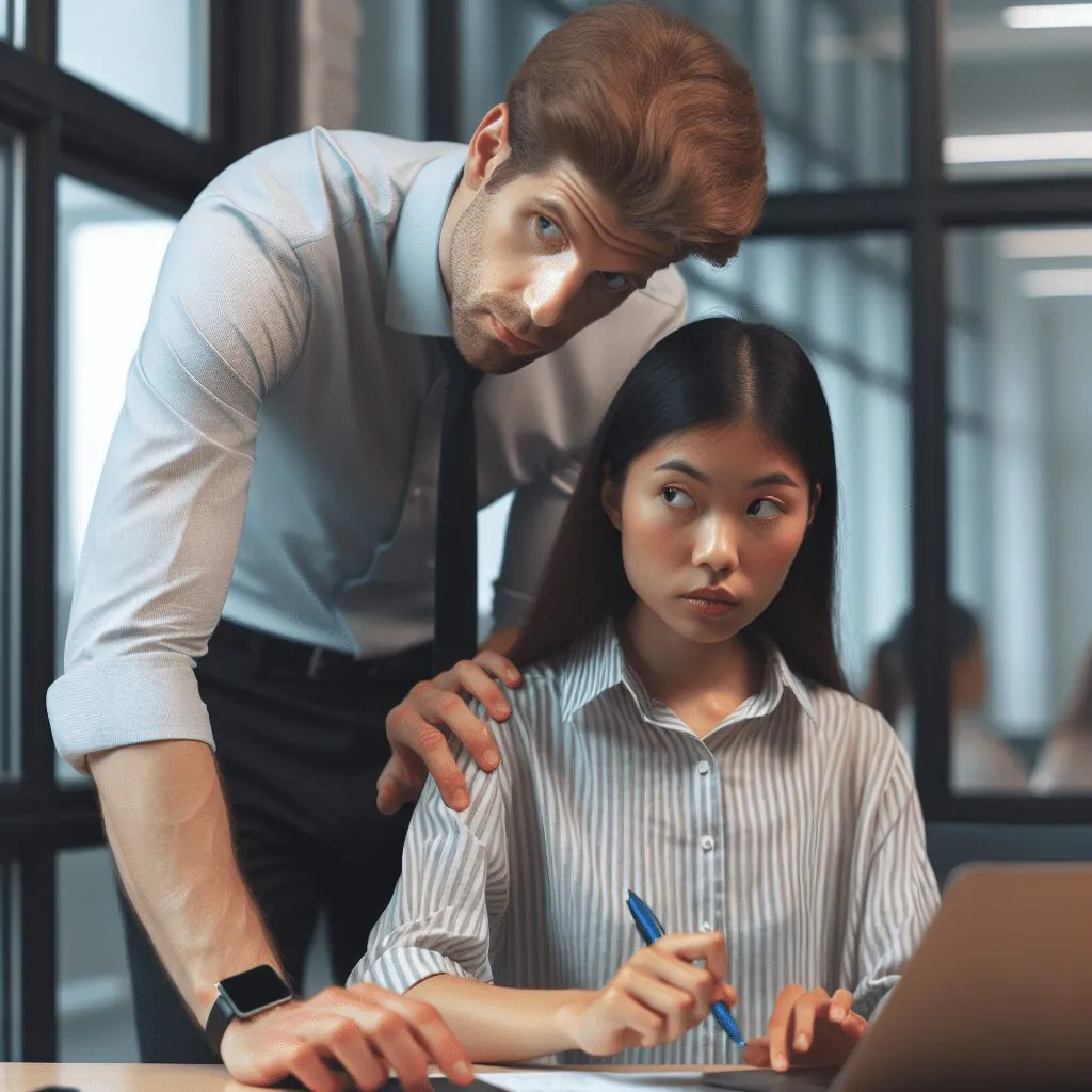 مدیریت کنترلگرانه (Micromanagement): چالشها و راهکارها تصویری از یک مدیر کنترلگر در حال راهنمایی برای انجام یک کار به شیوه خودش